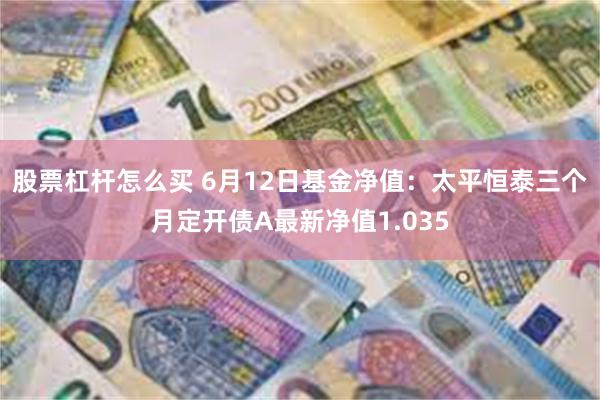 股票杠杆怎么买 6月12日基金净值：太平恒泰三个月定开债A最新净值1.035