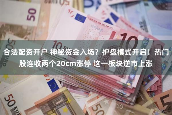 合法配资开户 神秘资金入场？护盘模式开启！热门股连收两个20cm涨停 这一板块逆市上涨