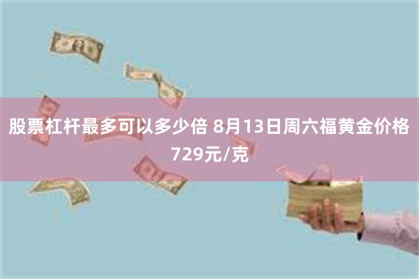 股票杠杆最多可以多少倍 8月13日周六福黄金价格729元/克