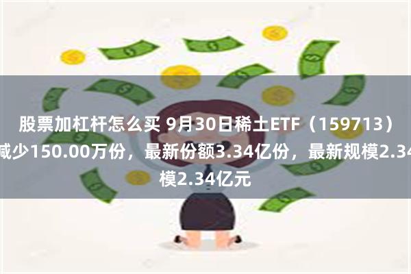 股票加杠杆怎么买 9月30日稀土ETF（159713）份额减少150.00万份，最新份额3.34亿份，最新规模2.34亿元